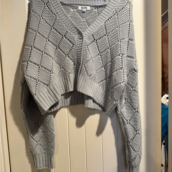 525 America Sweaters - 525 America Light Gray Knit Cardigan
